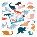 Colorful dinosaur shaped stickers kids birthday theme from Parte Haus party supply store in Bethesda Maryland