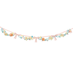 Pastel floral garland with bows spring celebration decor from Parte Haus party supply store in Bethesda MD