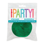 Green streamer roll for birthday celebration from Parte Haus party supply store in Bethesda Maryland
