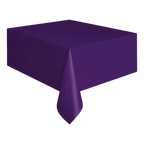 Purple table cover rectangular plain for birthday from Parte Haus party supply store in Bethesda Maryland