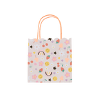 Pastel gift bag with rainbows and smiley faces for birthday from Parte Haus party supply store in Bethesda MD