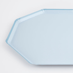 Light blue octagon plate modern tableware from Parte Haus party supply store in Bethesda Maryland