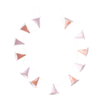 Pink and peach cone hat garland pastel birthday decoration from Parte Haus party supply store in Bethesda Maryland