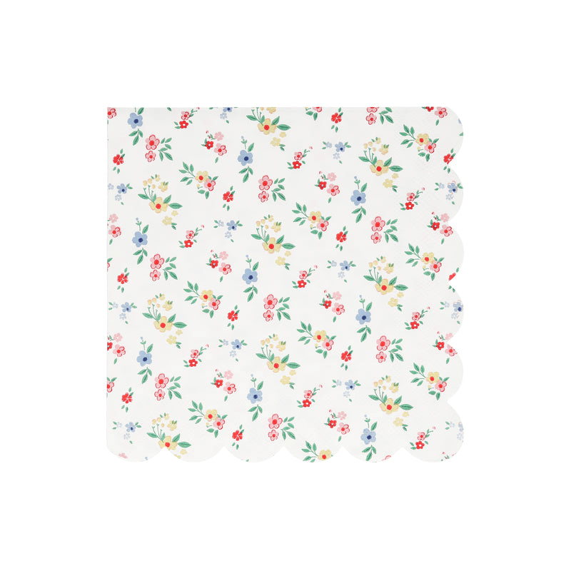 Floral napkin with scalloped edge spring theme from Parte Haus party supply store in Bethesda MD