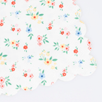 White floral paper napkin with scalloped edge spring celebration from Parte Haus party supply store in Bethesda MD