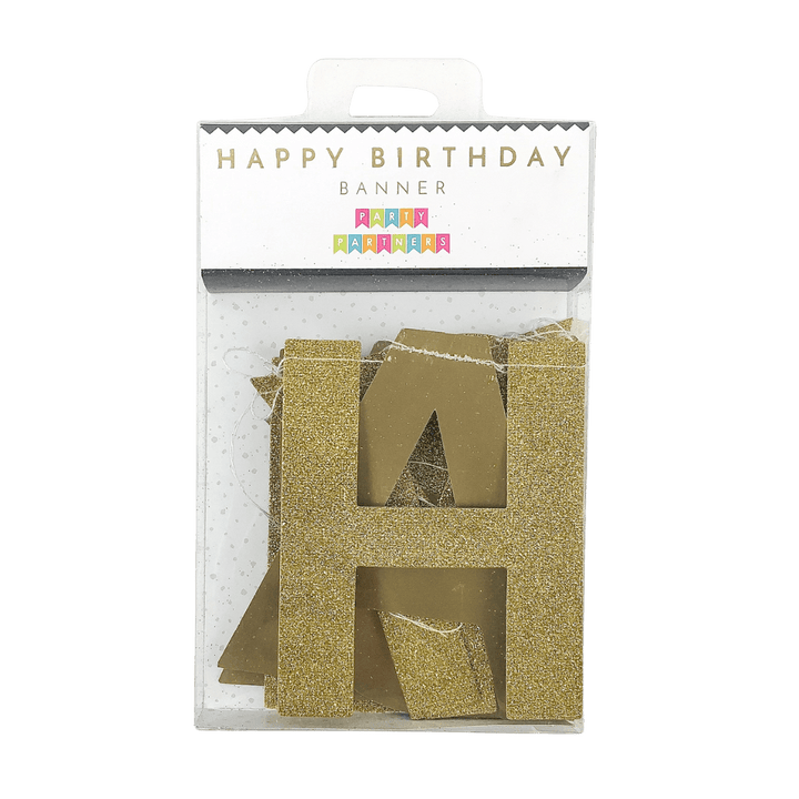 Gold "Happy Birthday" Banner