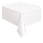 White table cover with smooth drape for any occasion from Parte Haus party supply store in Bethesda MD.