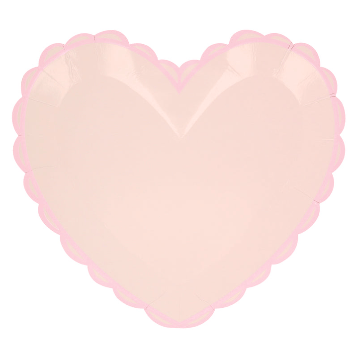 Pink heart shaped balloon with scalloped edge for romantic occasions from Parte Haus party supply store in Bethesda MD.