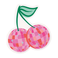 Pink cherry disco ball sticker fun party decoration from Parte Haus party supply store in Bethesda Maryland