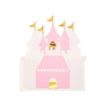 Pink castle napkin shaped like a fairytale castle for princess theme from Parte Haus party supply store in Bethesda MD