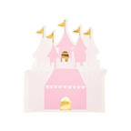 Pink castle napkin shaped like a fairytale castle for princess theme from Parte Haus party supply store in Bethesda MD
