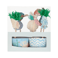 Blue mermaid cupcake kit with sea creatures for under the sea birthday from Parte Haus party supply store in Bethesda MD