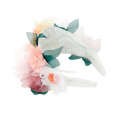 White and pastel bunny ears floral headband for birthday from Parte Haus party supply store in Bethesda MD