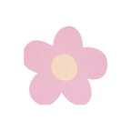 Pink flower shaped napkin with cream center for birthday spring event from Parte Haus party supply store in Bethesda MD