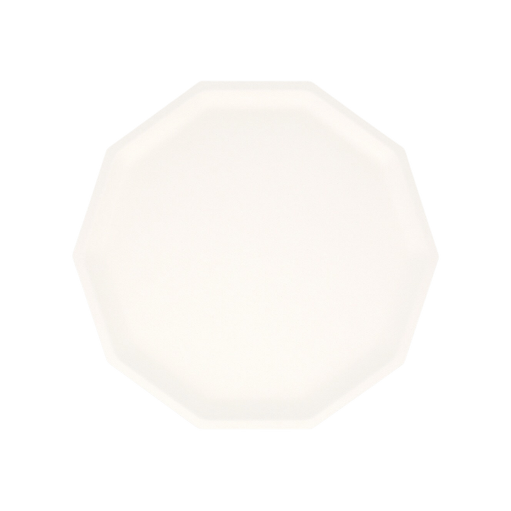 Cream Decagon Compostable Plates - 2 Sizes