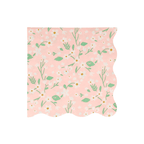 Pink floral napkin with scalloped edges spring garden theme from Parte Haus party supply store in Bethesda MD