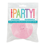 Pink streamer roll for birthday celebration from Parte Haus party supply store in Bethesda Maryland