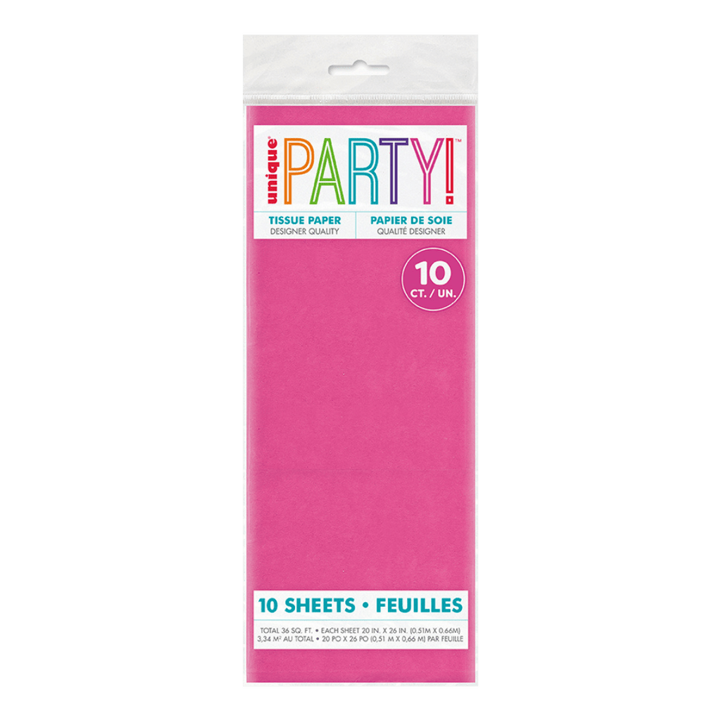 Pink tissue paper 10 sheet pack for celebrations from Parte Haus party supply store in Bethesda MD
