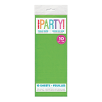 Green tissue paper pack ten sheets for celebrations from Parte Haus party supply store in Bethesda Maryland