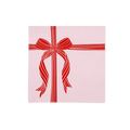 Pink napkin with red ribbon and bow holiday theme from Parte Haus party supply store in Bethesda Maryland