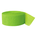 Neon green crepe paper streamer roll for celebration decor from Parte Haus party supply store in Bethesda MD.