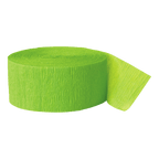 Neon green crepe paper streamer roll for celebration decor from Parte Haus party supply store in Bethesda MD.
