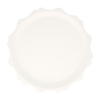 White scalloped round plate elegant design from Parte Haus party supply store in Bethesda Maryland