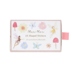 Pastel fairy shaped sticker box featuring butterflies flowers and fairies birthday theme from Parte Haus party supply store in Bethesda Maryland