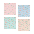 Pastel floral napkins with scalloped edges for garden theme from Parte Haus party supply store in Bethesda MD