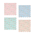 Pastel floral napkins with scalloped edges for garden theme from Parte Haus party supply store in Bethesda MD