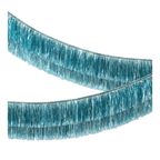 Blue tinsel garland shiny fringe streamer for birthday from Parte Haus party supply store in Bethesda MD
