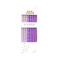 Purple birthday candles with gold stars from Parte Haus party supply store in Bethesda Maryland
