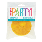 Yellow streamer roll for birthday celebration from Parte Haus party supply store in Bethesda Maryland