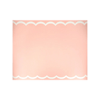 Pink rectangular scalloped-edge placemat for birthday from Parte Haus party supply store in Bethesda MD.