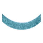 Blue fringe garland metallic streamer decoration for birthday from Parte Haus party supply store in Bethesda MD.
