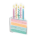 Pastel cake shaped card with candles birthday theme from Parte Haus party supply store in Bethesda Maryland