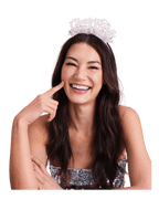 Pink white Cheers headband glittery accessory for celebration from Parte Haus party supply store in Bethesda Maryland