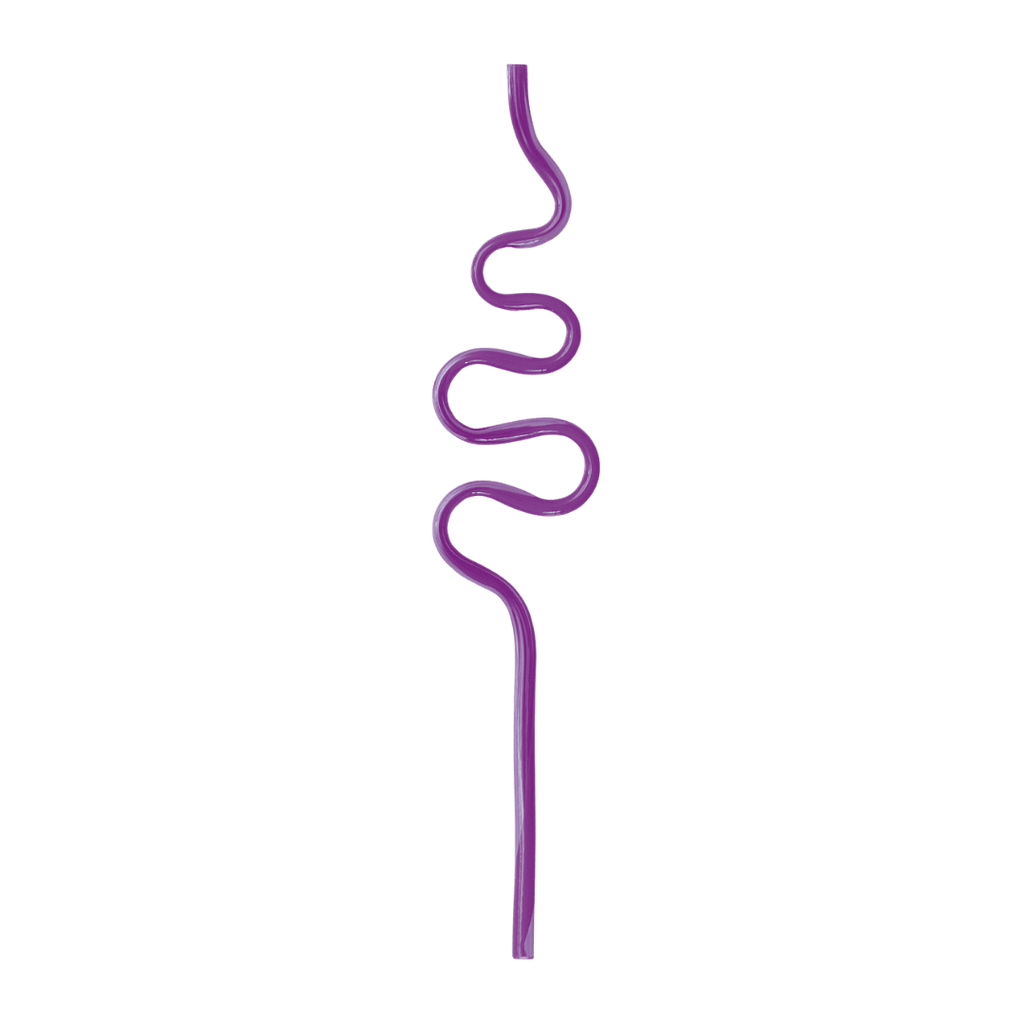 Purple curly straw fun swirl shape for celebrations from Parte Haus party supply store in Bethesda Maryland