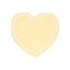 Yellow heart-shaped plate with scalloped border for celebration from Parte Haus party supply store in Bethesda MD