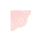Pink paper doily with scalloped edges floral cutouts for birthday from Parte Haus party supply store in Bethesda MD