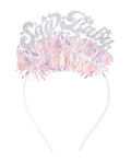 Pink glitter Save Baby headband tiara for baby shower from Parte Haus party supply store in Bethesda Maryland