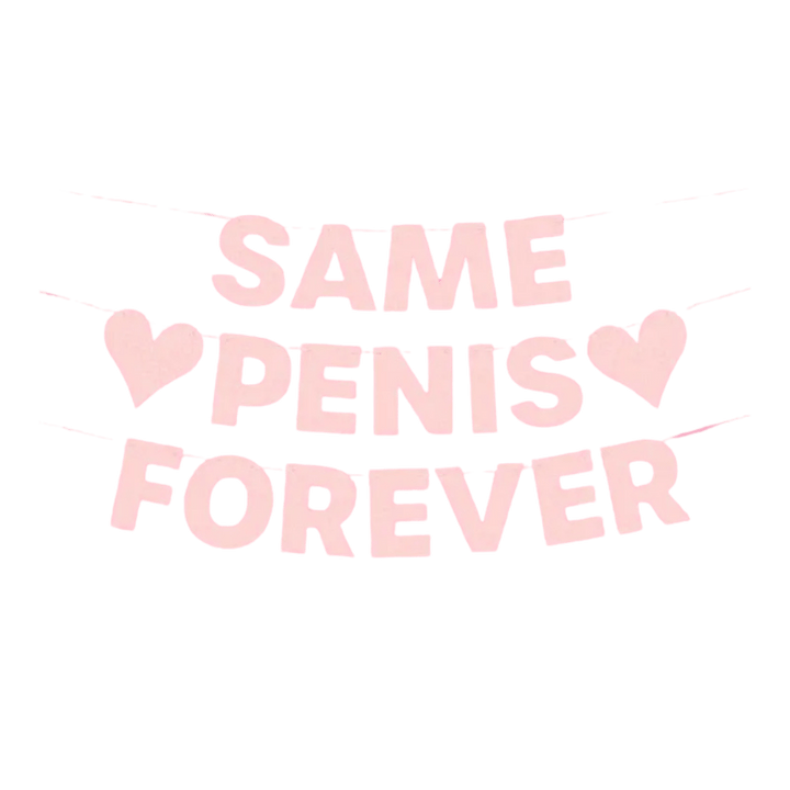 Pink Glitter "Same Penis Forever" Banner