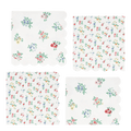 White floral napkins scalloped edge spring garden theme from Parte Haus party supply store in Bethesda Maryland