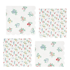 White floral napkins scalloped edge spring garden theme from Parte Haus party supply store in Bethesda Maryland