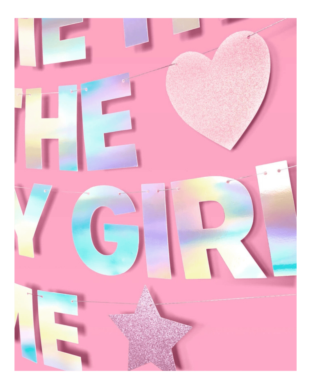 Iridescent "It's Me Hi I'm The Birthday Girl it's Me" Foil Banner