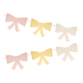 Pastel pink and yellow bow garland decorative banner birthday theme from Parte Haus party supply store in Bethesda MD