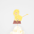 Yellow lion cupcake topper cute animal circus theme from Parte Haus party supply store in Bethesda MD.