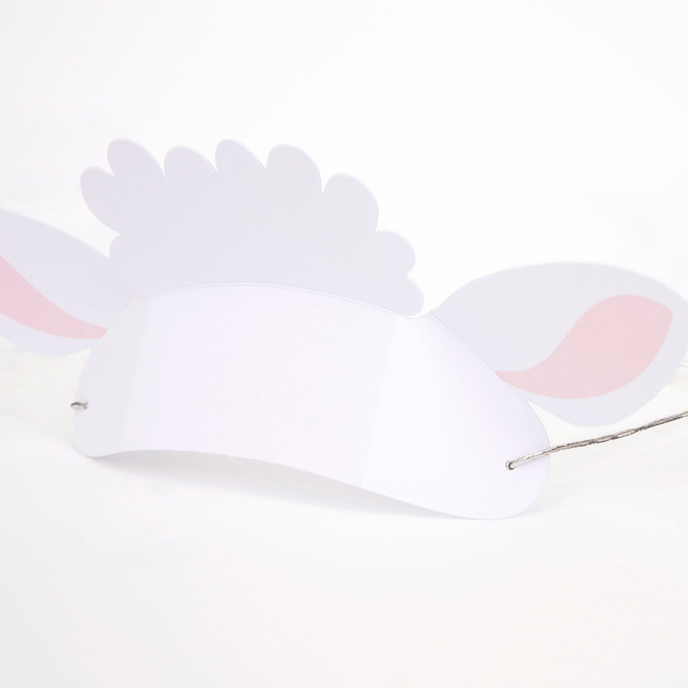 White lamb headband crown with pink ears for animal birthday from Parte Haus party supply store in Bethesda Maryland.