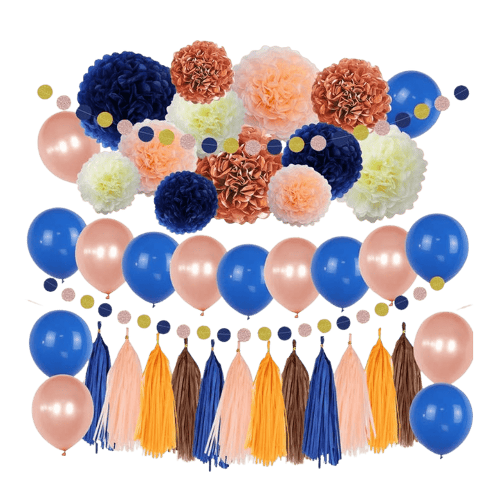 Pink and Navy Decoration Kit - 30 Pcs