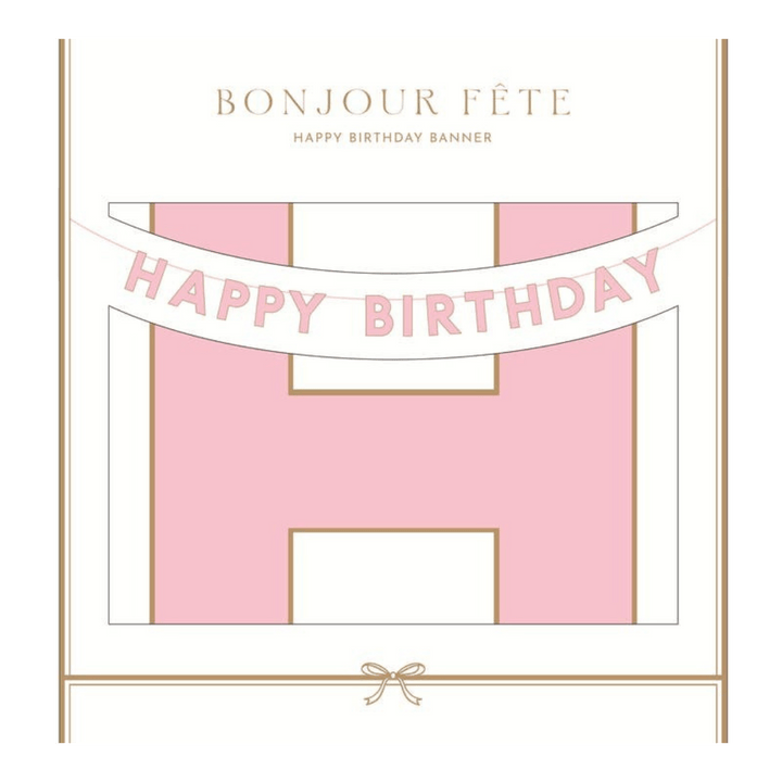 Pink Signature Happy Birthday Banner